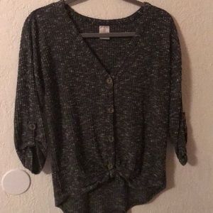 Grey and white sweater